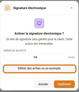 L'activation de la signature électronique